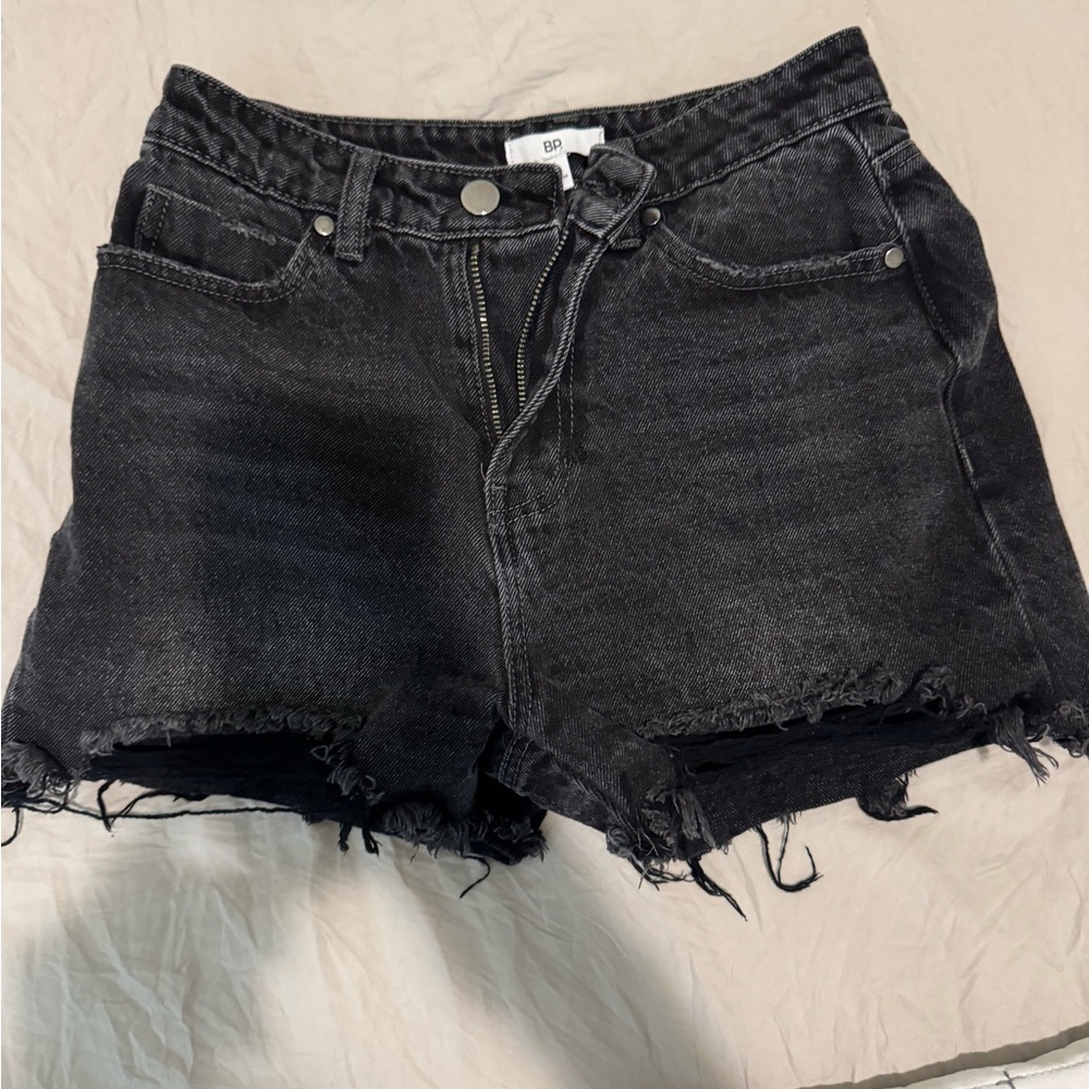 BP Black Jean Shorts with Distressed Hem